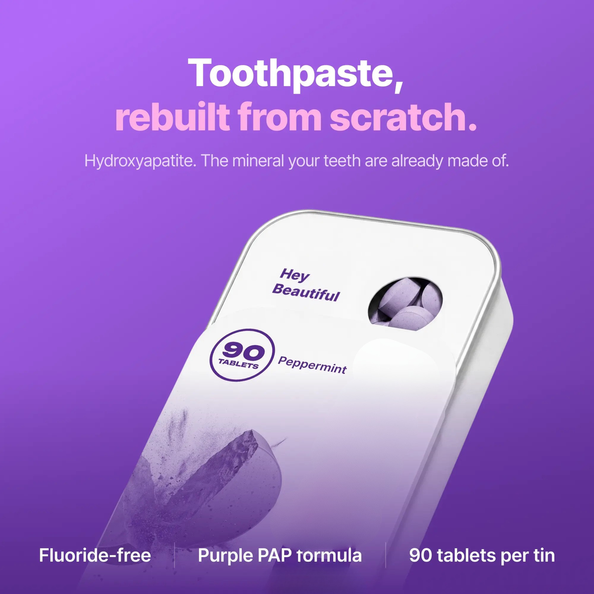 Purple Toothpaste Tablets with Hydroxyapatite