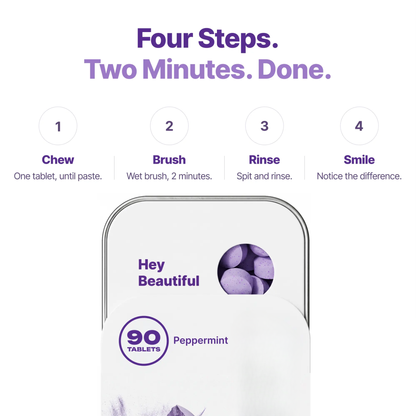 Purple Toothpaste Tablets with Hydroxyapatite