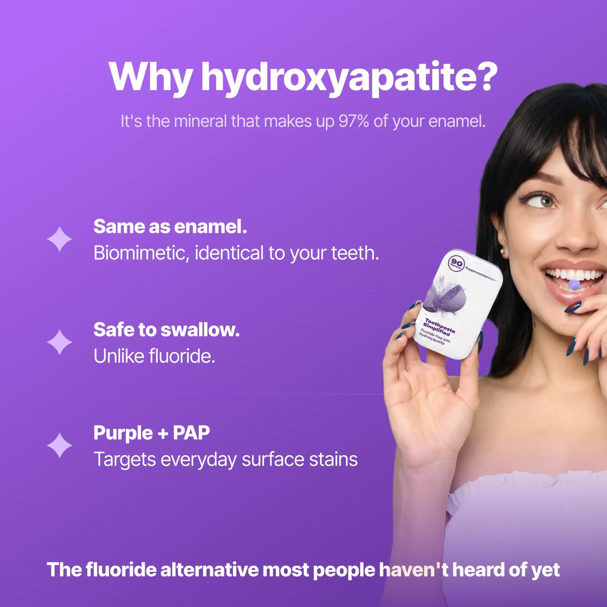 Purple Toothpaste Tablets with Hydroxyapatite