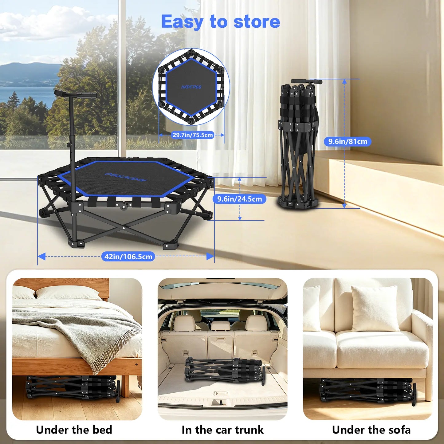 Mini Trampoline with Bar